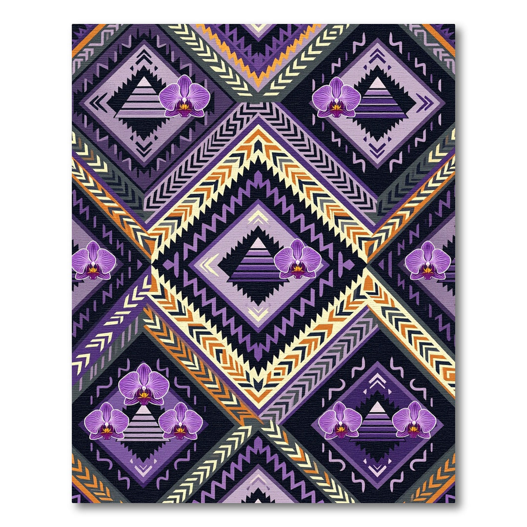 Purple Orchid Tribal Geometric Rug