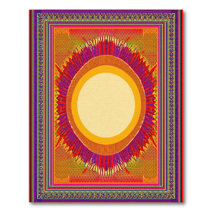 Vibrant Sunburst Multi-Color Geometric Rug
