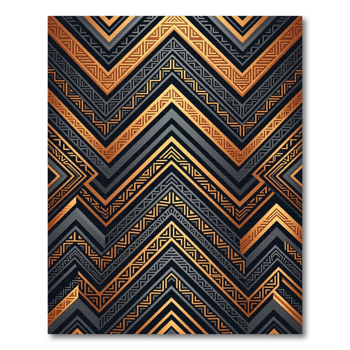 Geometric Zigzag Copper Gray Rug