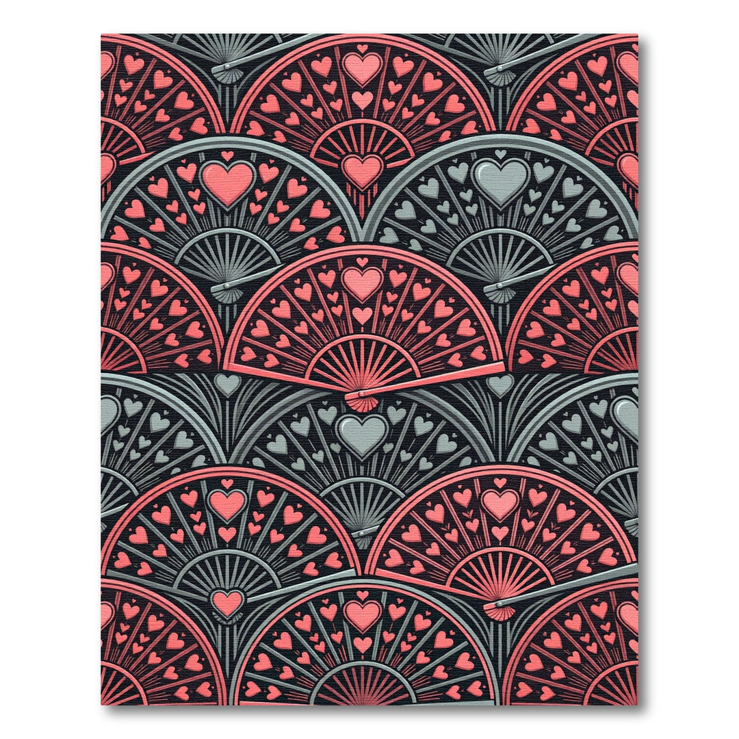 Romantic Hearts Fan Arrangement Rug
