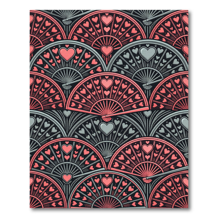 Romantic Hearts Fan Arrangement Rug