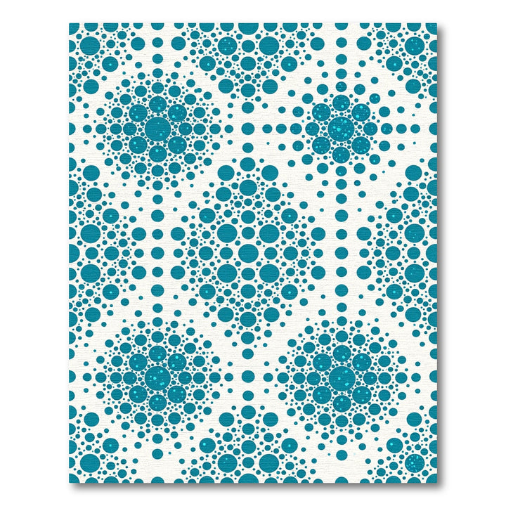 Teal Circles Radial Cluster Composition Rug
