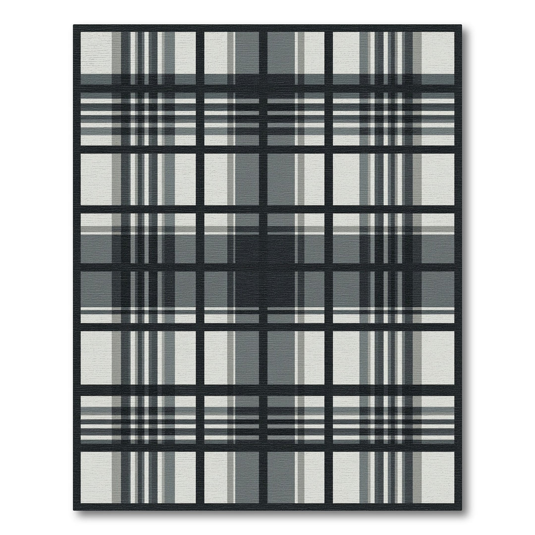 Monochromatic Plaid Square Rug