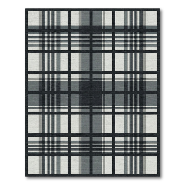 Monochromatic Plaid Square Rug