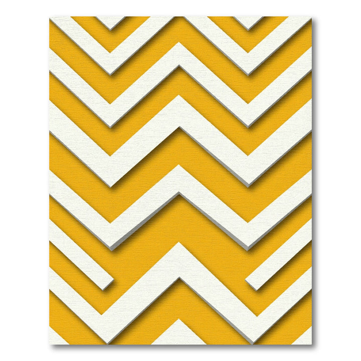 Zigzag Yellow Geometric Chevron Rug