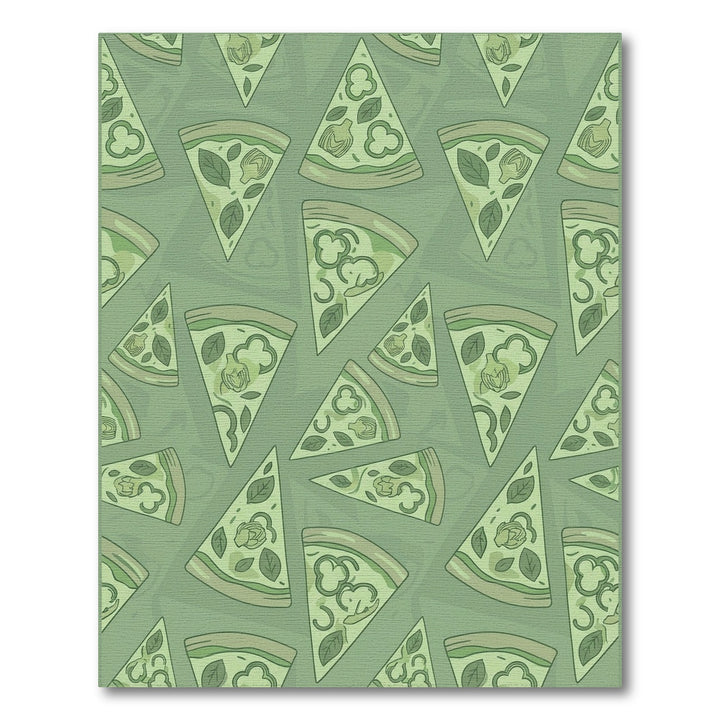 Sage Green Pizza Slice Collage Rug