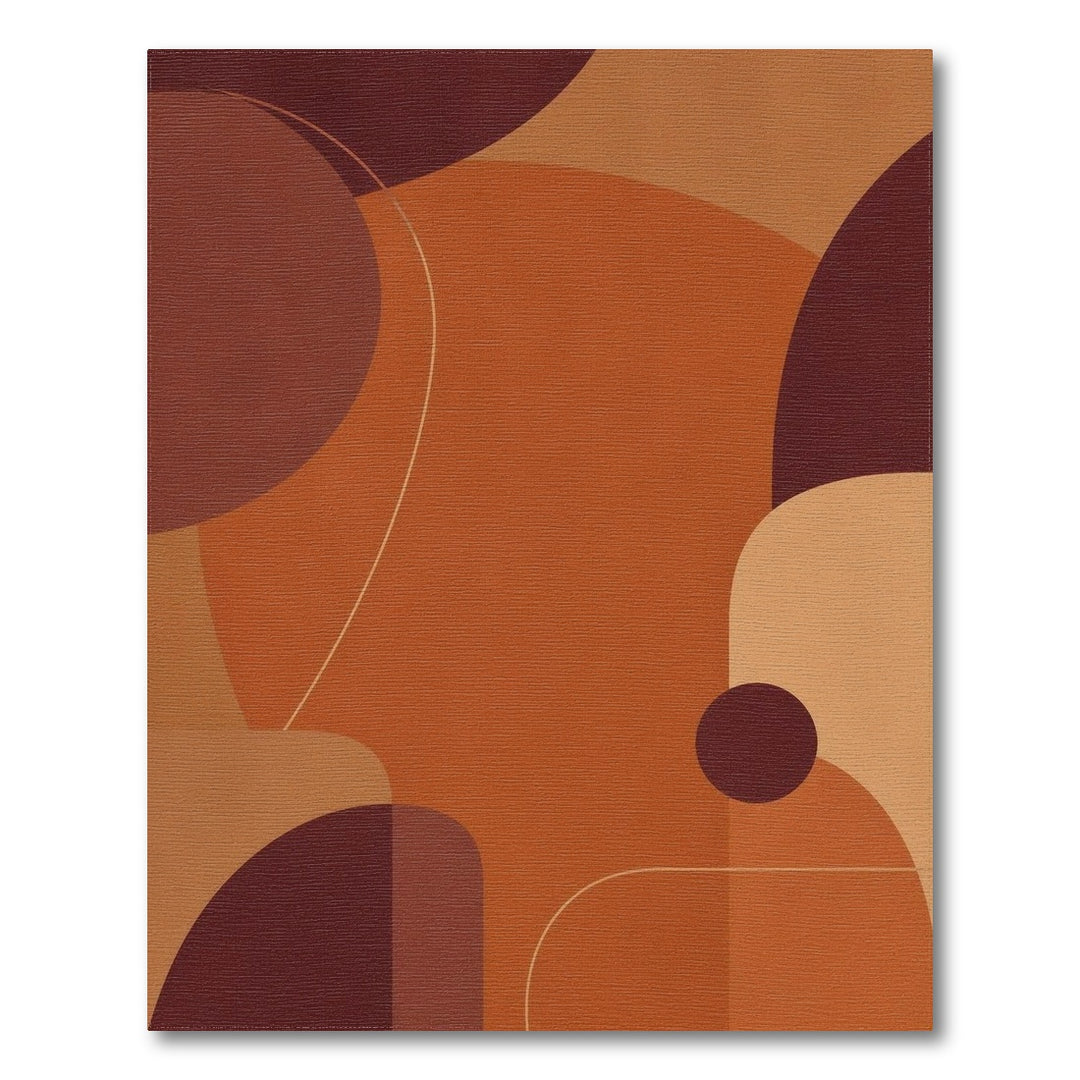 Orange Abstract Circle Area Rug