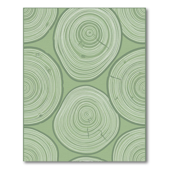 Green Wood Grain Rings Rug
