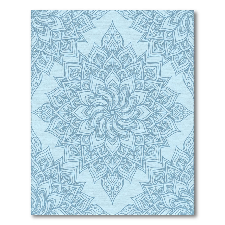 Light Blue Intricate Floral Mandala Rug