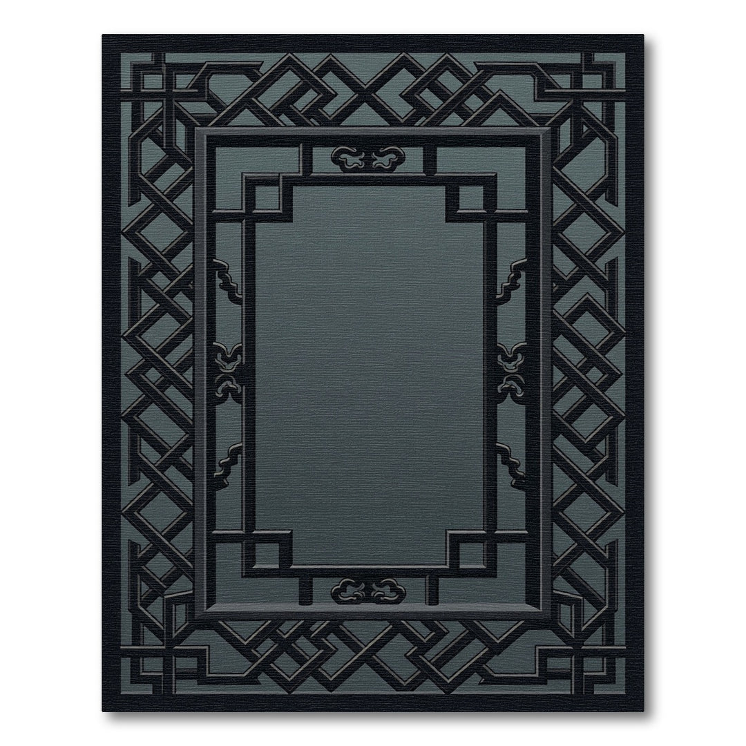 Dark Gray Lattice Zen Rectangle Rug