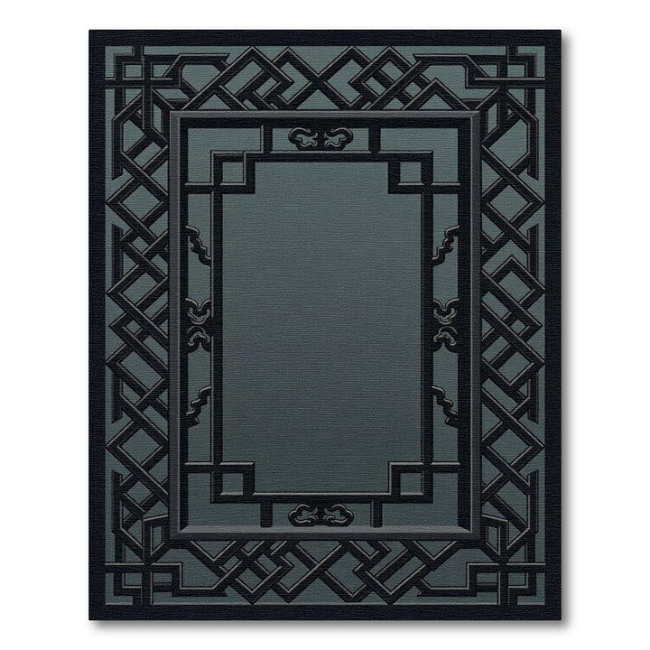 Dark Gray Lattice Zen Rectangle Rug