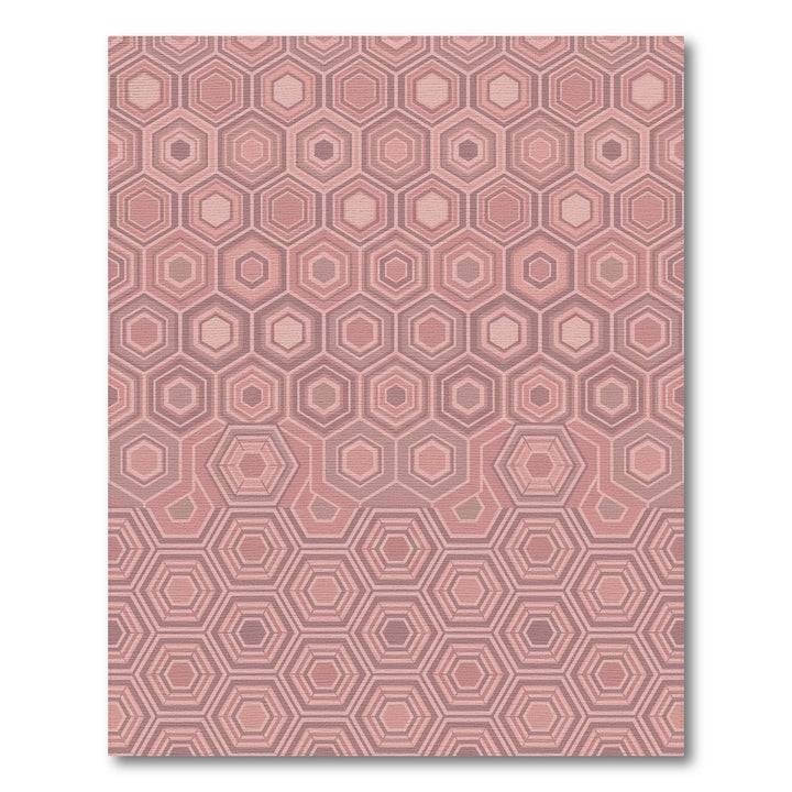 Retro Honeycomb Geometric Rose Rug