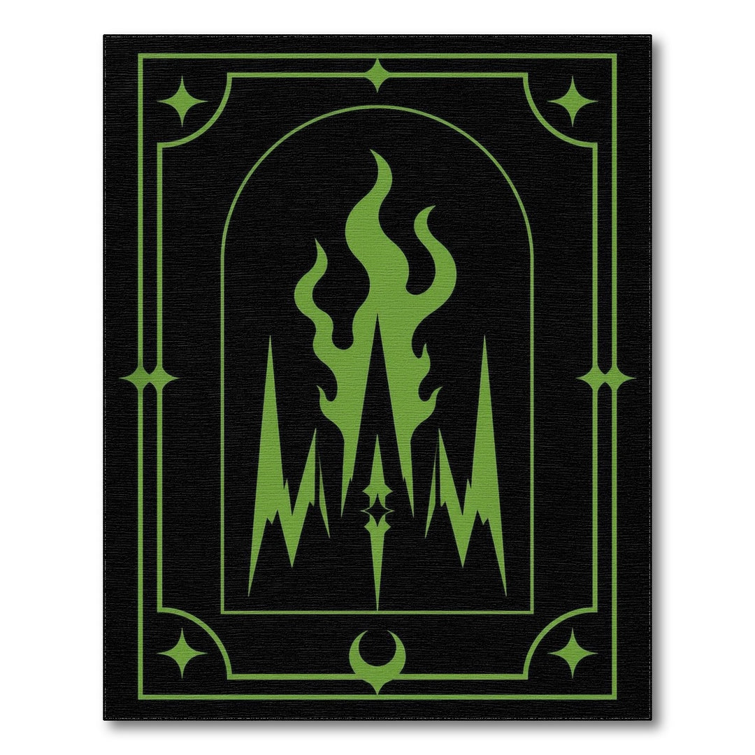 Green Flame Crest Area Rug
