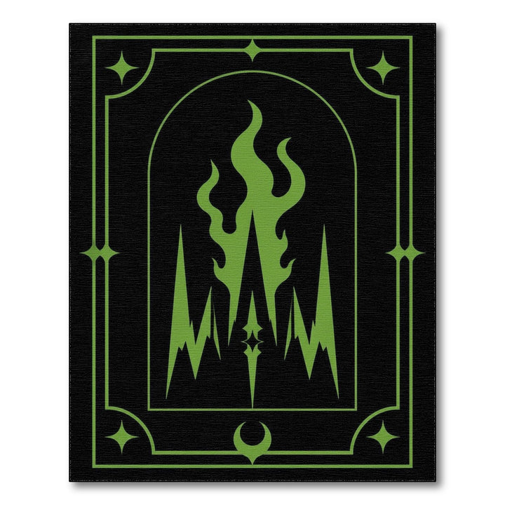 Green Flame Crest Area Rug