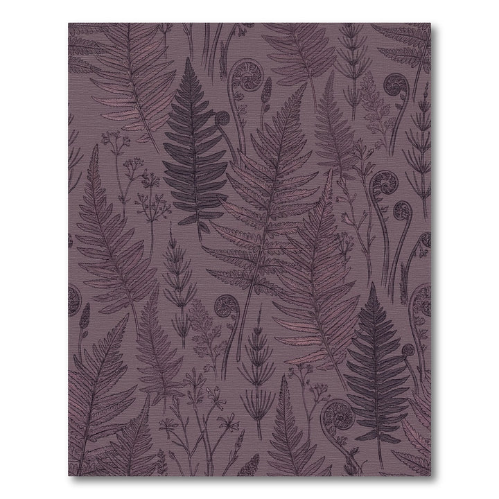 Aubergine Fern Print Woodland Rug