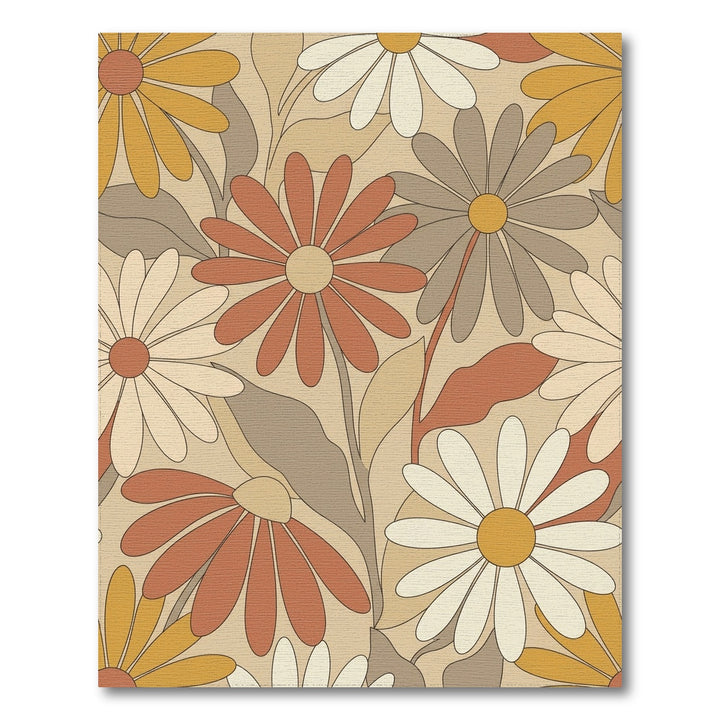Earthy Tone Daisy Garden Floral Rug