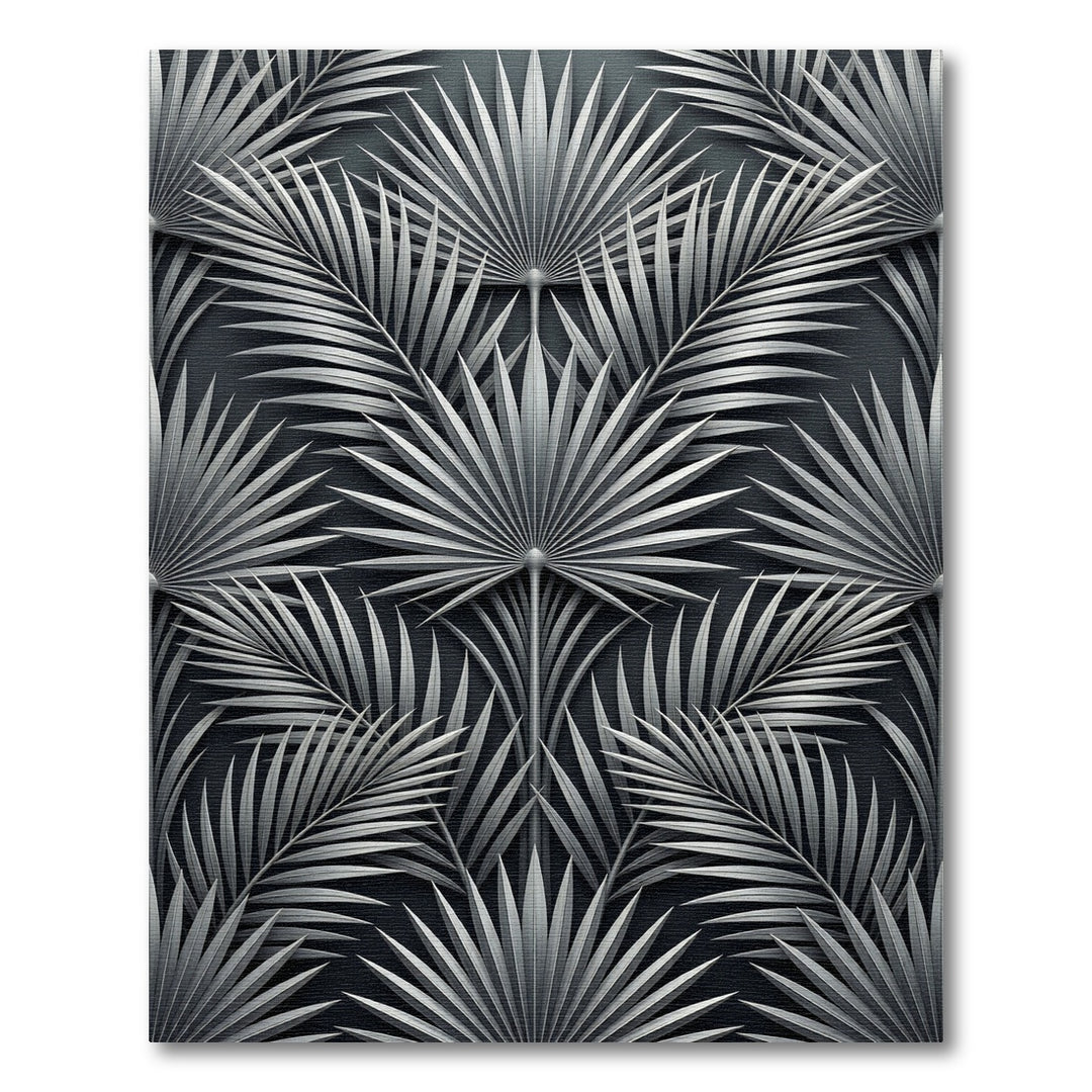 Monochromatic Palm Frond Art Rug