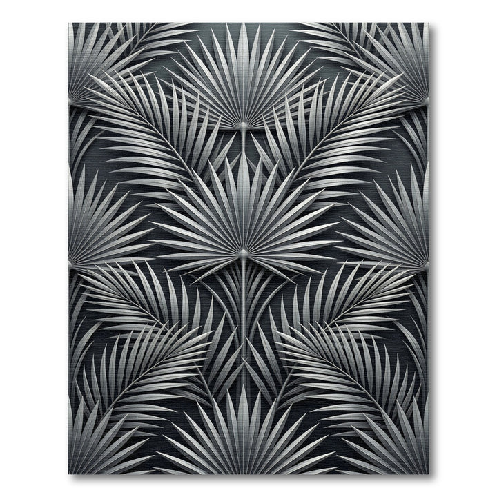 Monochromatic Palm Frond Art Rug