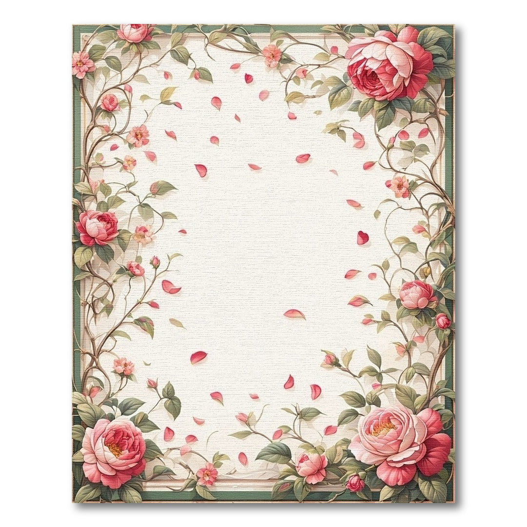Pink Rose Floral Vintage Area Rug