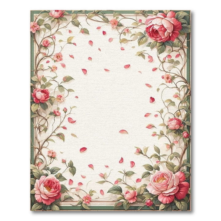 Pink Rose Floral Vintage Area Rug