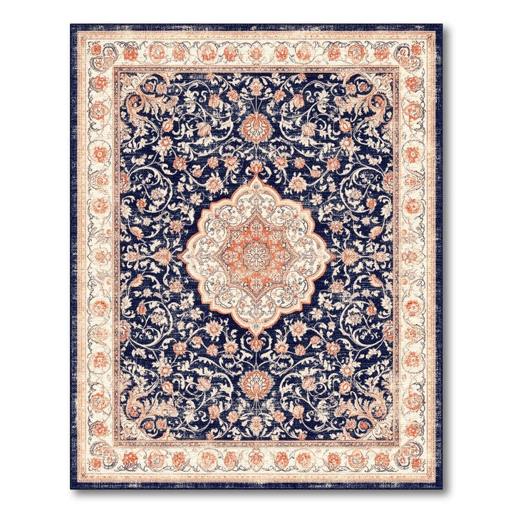 Navy Blue Traditional Persian Area Rug
