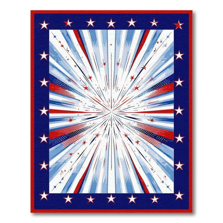 Geometric Modern Patriotic Starburst Area Rug