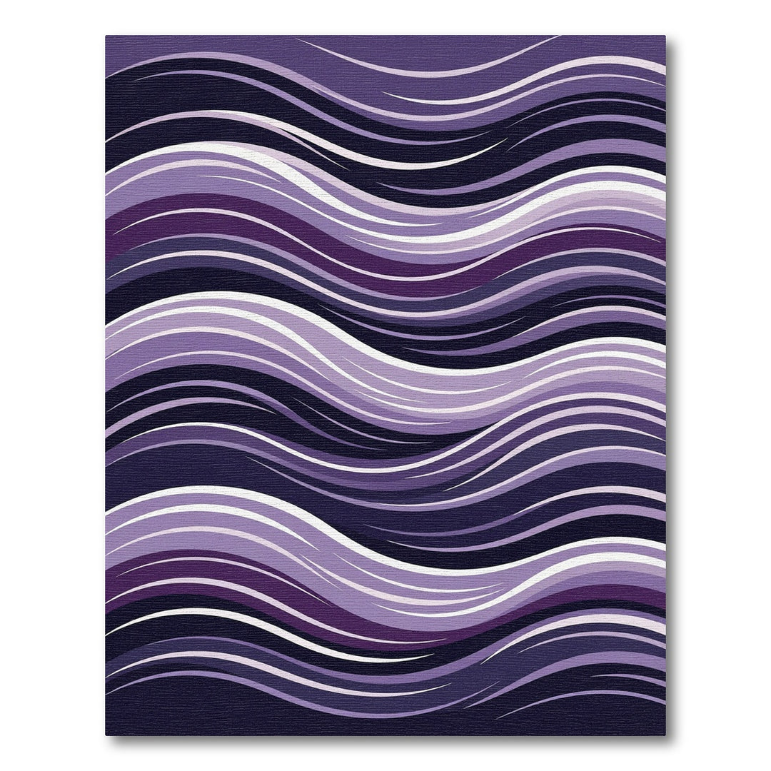 Amethyst Purple Abstract Wave Rug