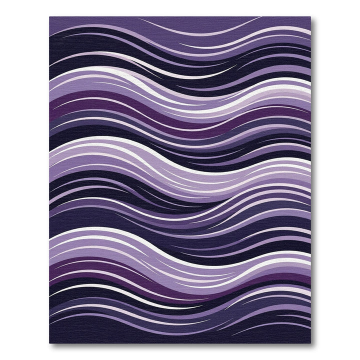 Amethyst Purple Abstract Wave Rug
