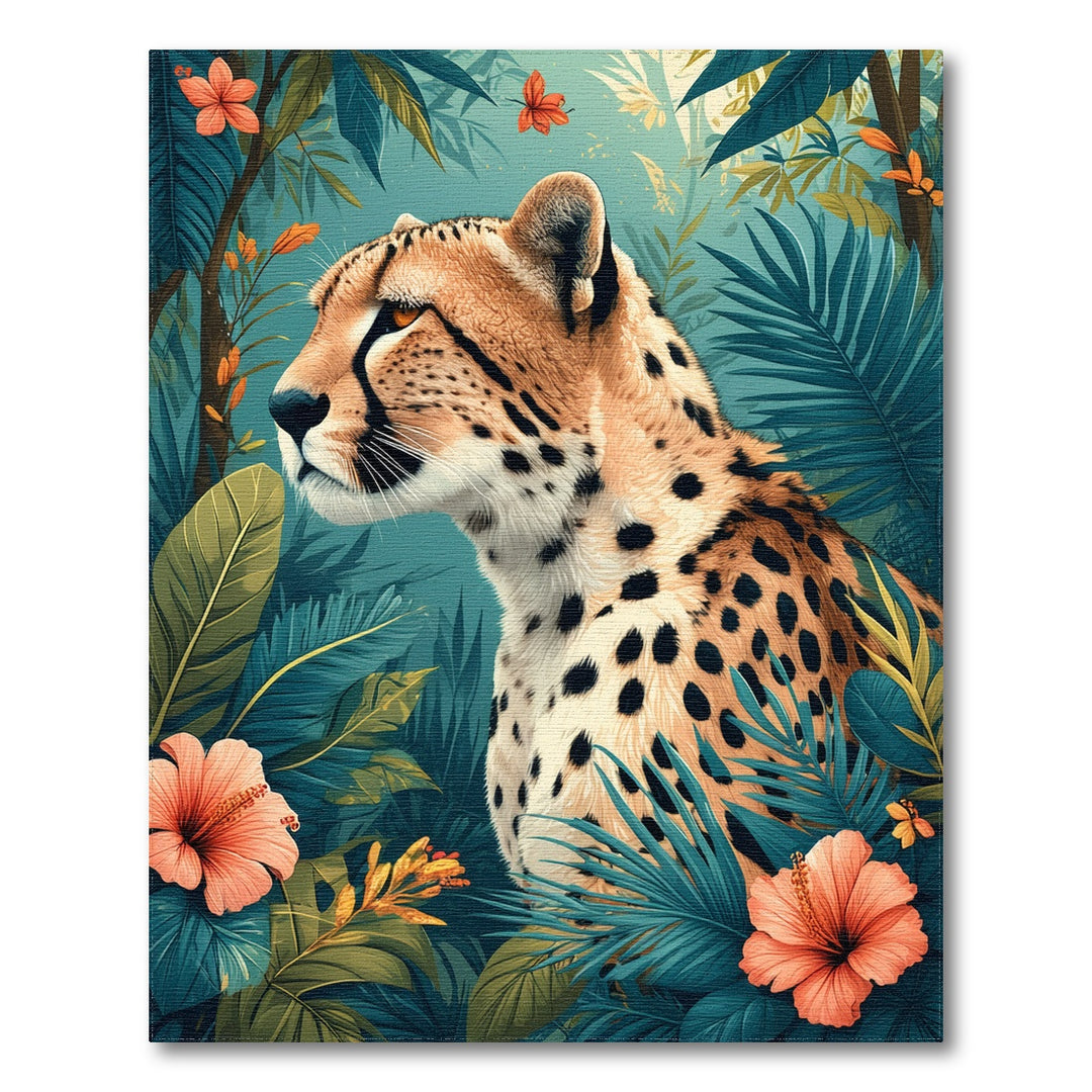 Teal Jungle Cheetah Area Rug