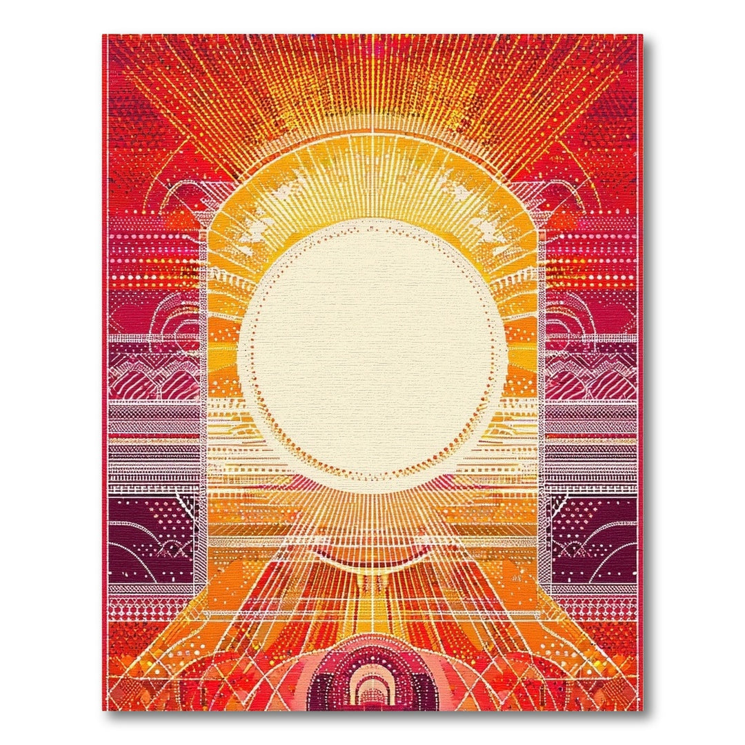 Radiant Sunburst Orange Geometric Rug