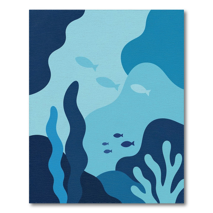 Blue and Teal Blue Teal Coastal Fish Area Rug