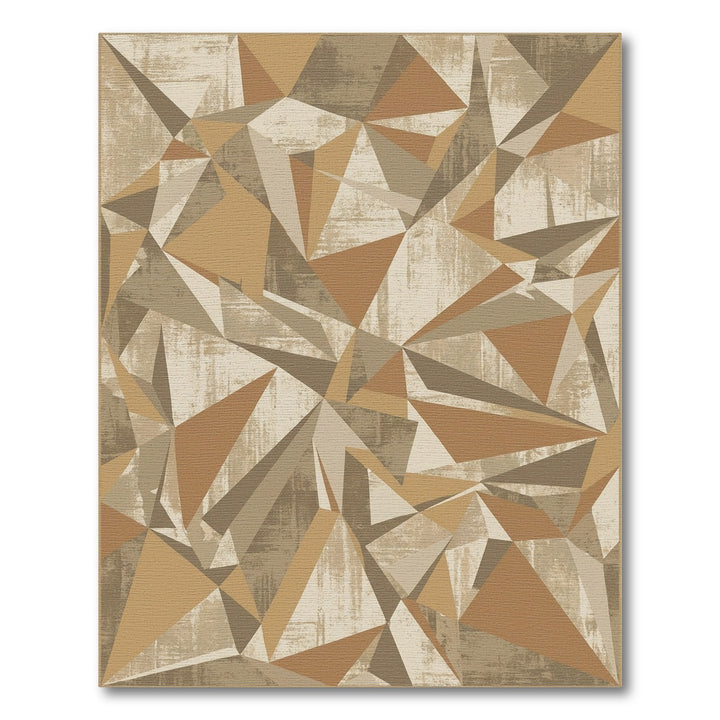 Earthy Tones Abstract Geometric Polygon Rug
