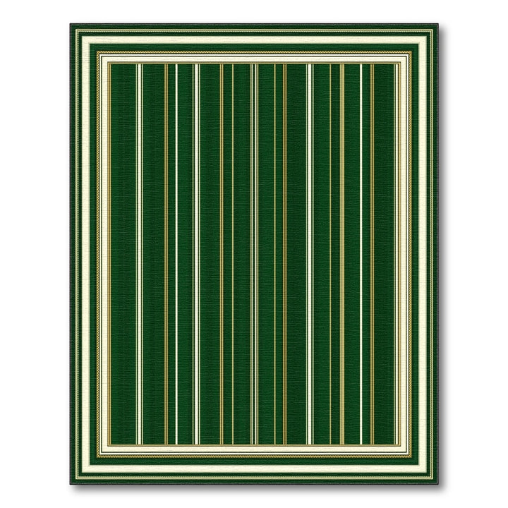 Green Gold Striped Area Rug