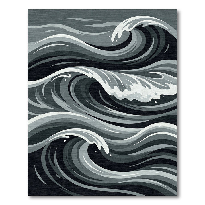 Grayscale Dynamic Ocean Swirls Rug