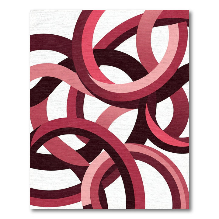 Crimson Pink Interlocking Loops Rug