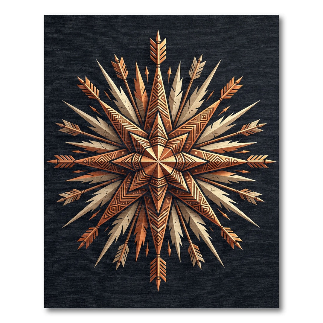 Golden Arrow Compass Starburst Rug