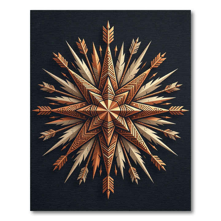 Golden Arrow Compass Starburst Rug