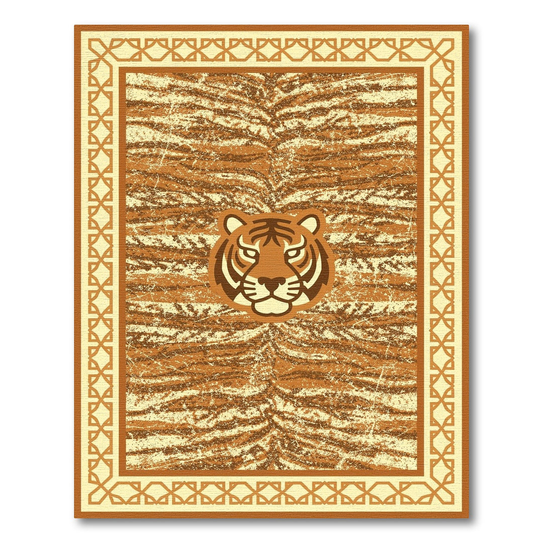 Distressed Tiger Stripe Area Rug
