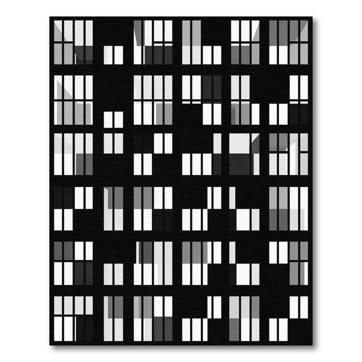 Monochrome Abstract Windows Grid Rug