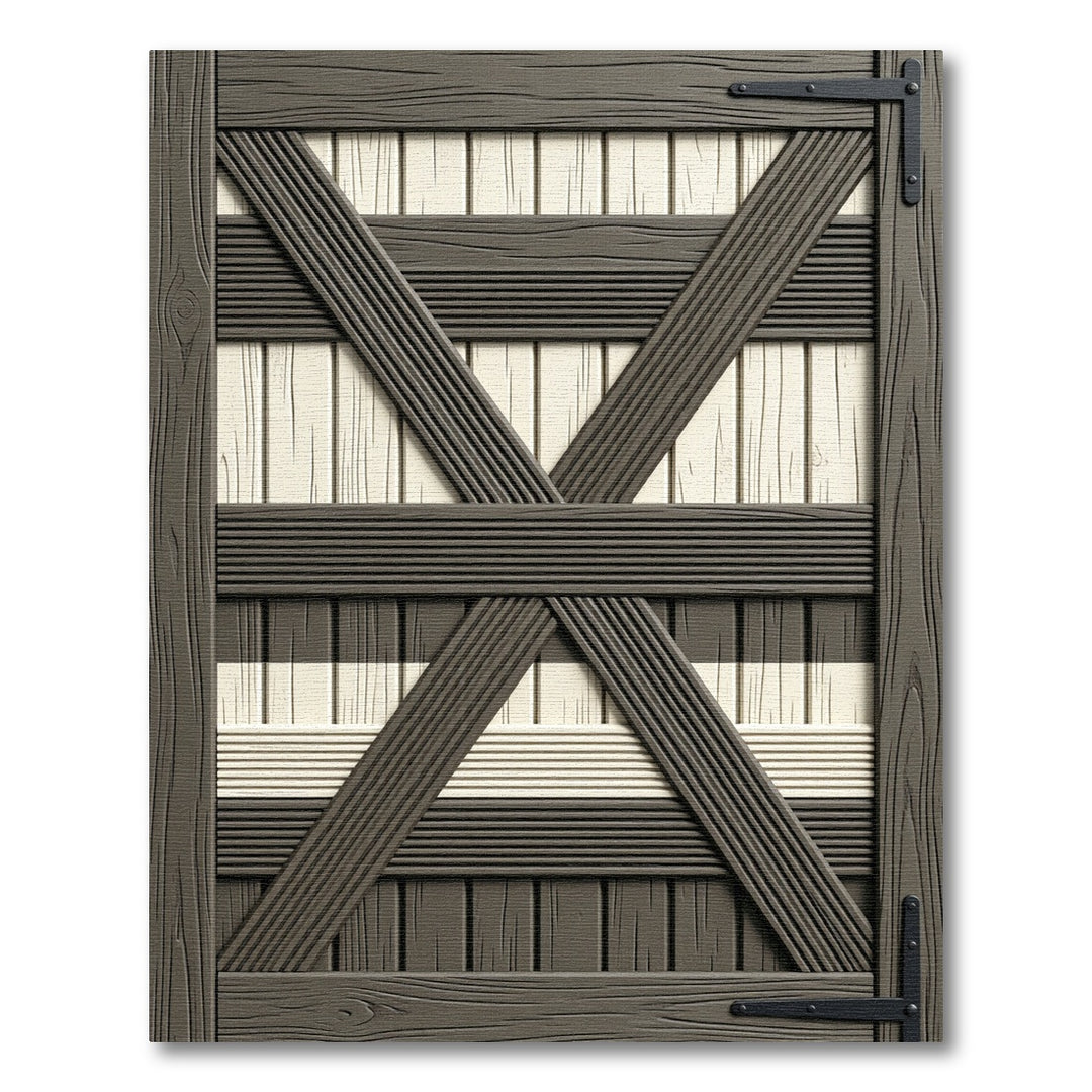 Rustic Dark Wood Barn Door Rug