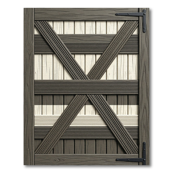 Rustic Dark Wood Barn Door Rug