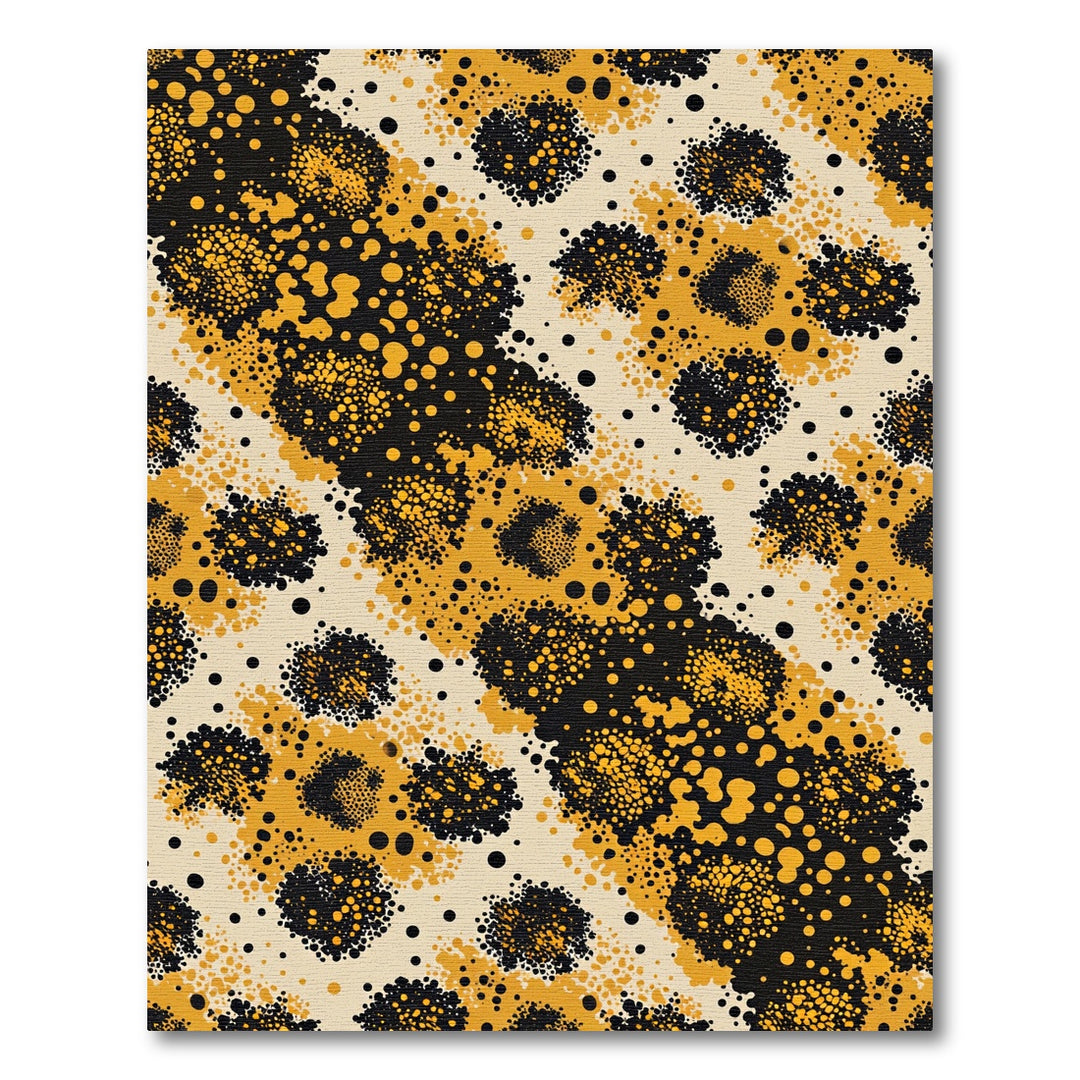 Yellow Black Speckled Abstract Rug
