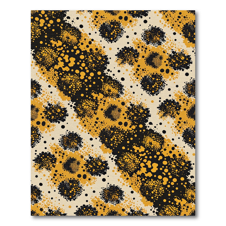 Yellow Black Speckled Abstract Rug