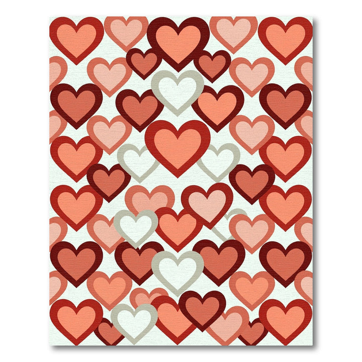 Heartfelt Red Gradient Abstract Area Rug