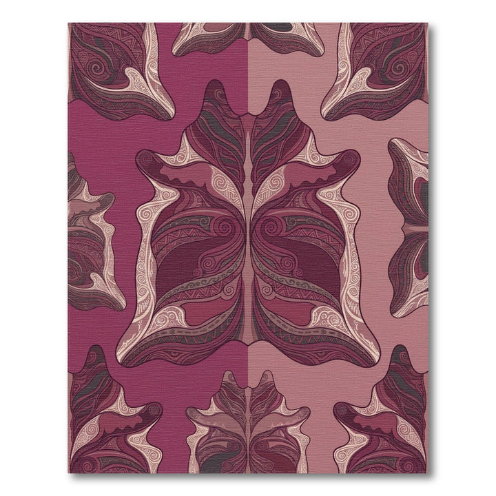Crimson White Tribal Symmetry Rug