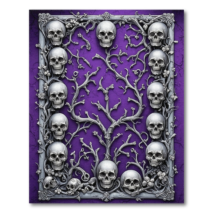 Purple Gothic Skull Branch Area Rug