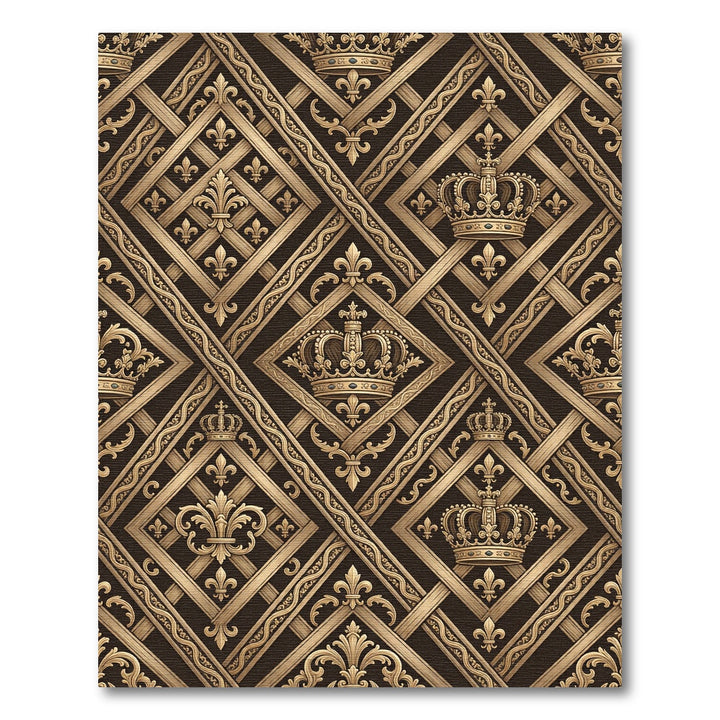 Gold Royal Crown Fleur-de-lis Rug