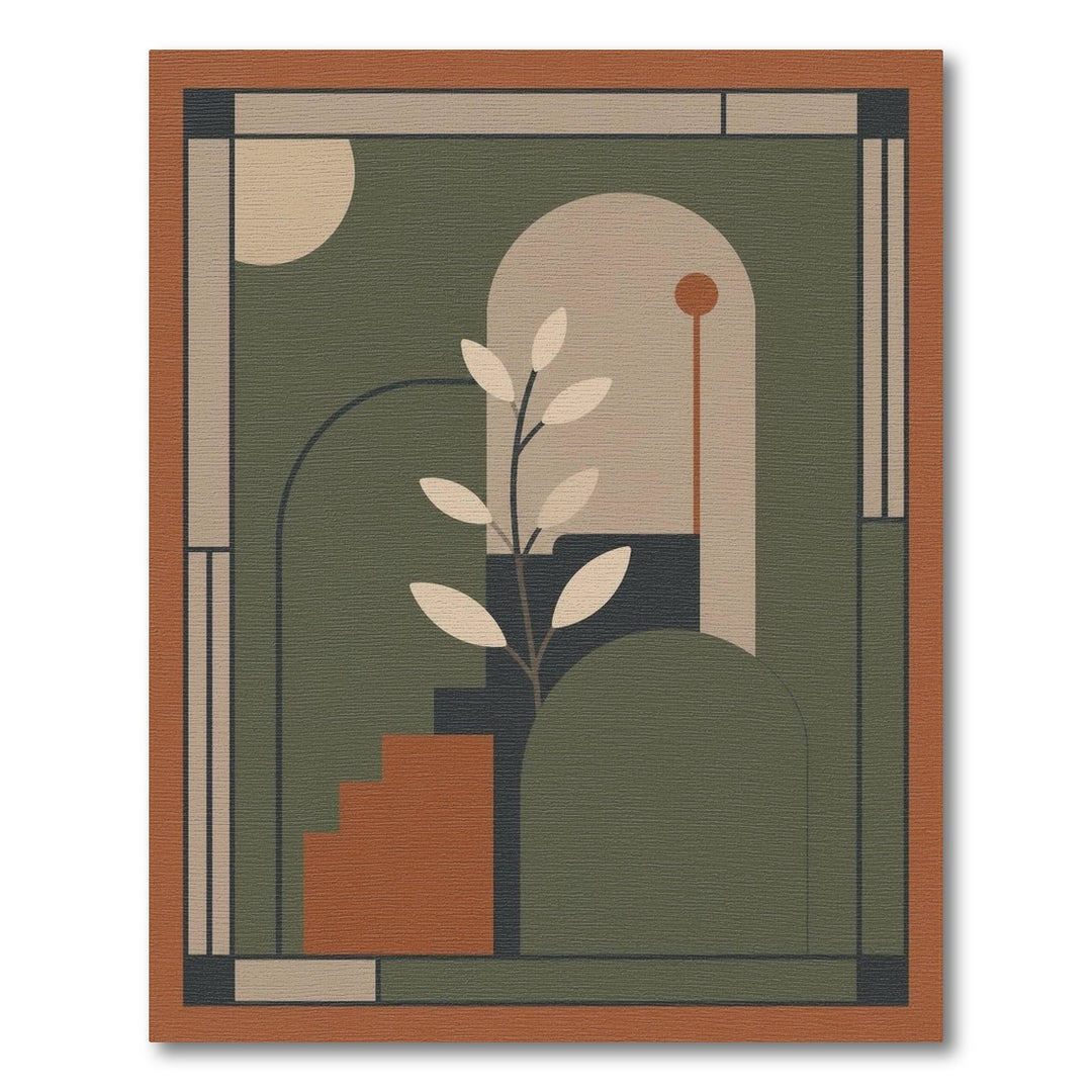 Green Geometric Arch Area Rug