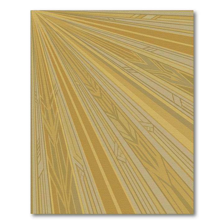 Golden Sunburst Art Deco Rays Rug