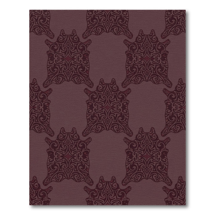 Deep Burgundy Tribal Hide Rug